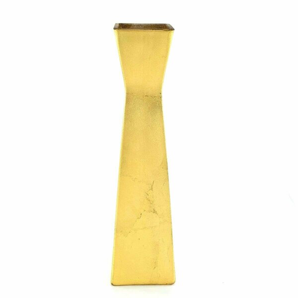 Pisos 12 in. Gilt Glass Square Vase; Gold PI3182495